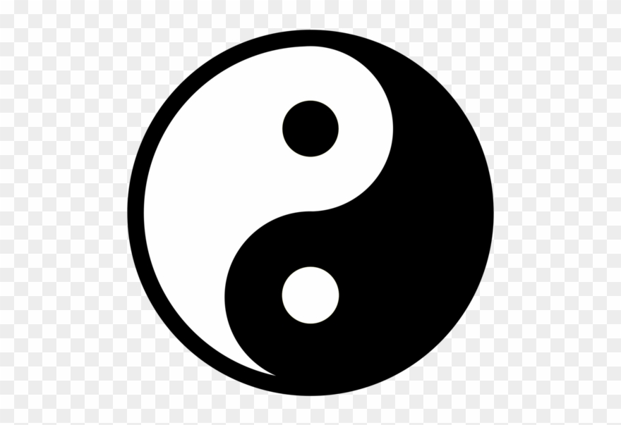 Yin And Yang Symbol Taijitu Black And White Poster - Ying Yang Clipart