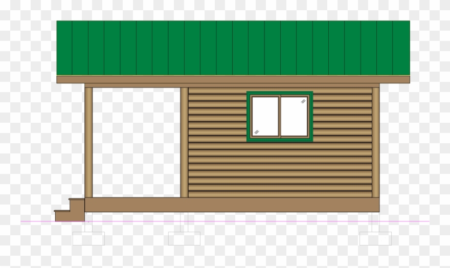 Cabin Clipart Side View - Lumber - Png Download