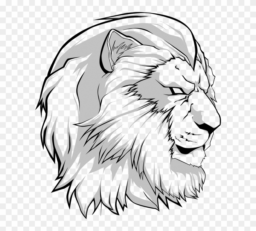 Lion By Ice Vision - Cara De Un Leon Dibujo Clipart