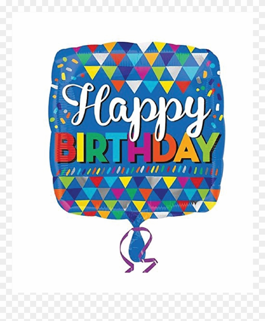 18" Anagram Happy Birthday To You Foil Balloon - Amscan 336001 34 X 32-inch Primary Sketchy Patterns Clipart