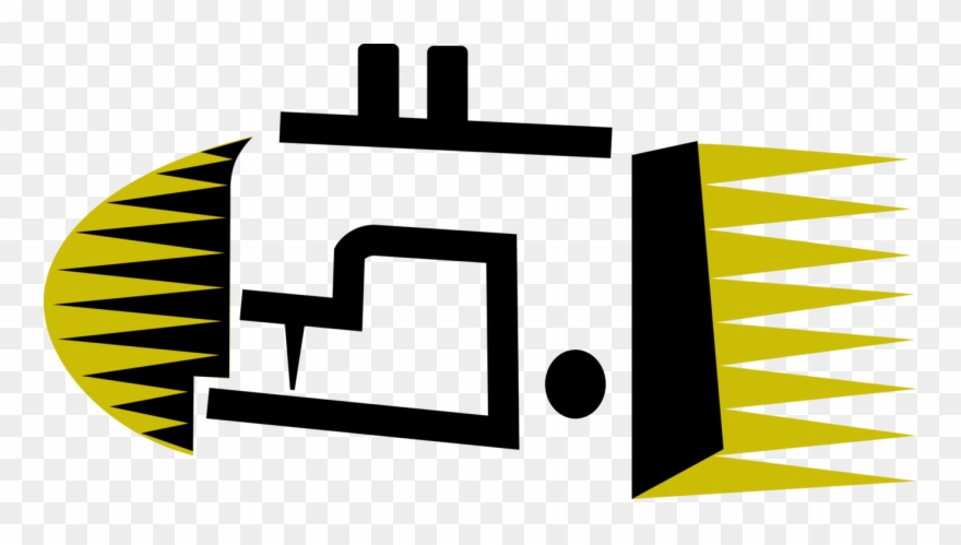 Vector Illustration Of Home Sewing Machine For Stitching Clipart