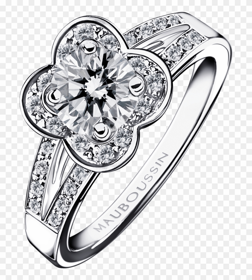 Chance Of Love N°7 Ring, White Gold And Diamonds - Chance Of Love Mauboussin Clipart