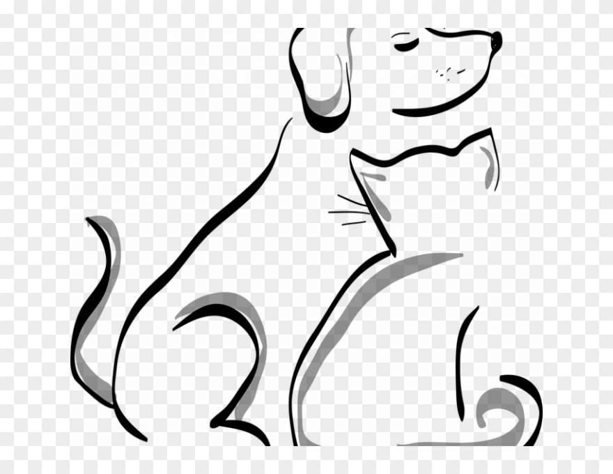 Cat And Dog - Dog And Cat Silhouette Png Clipart