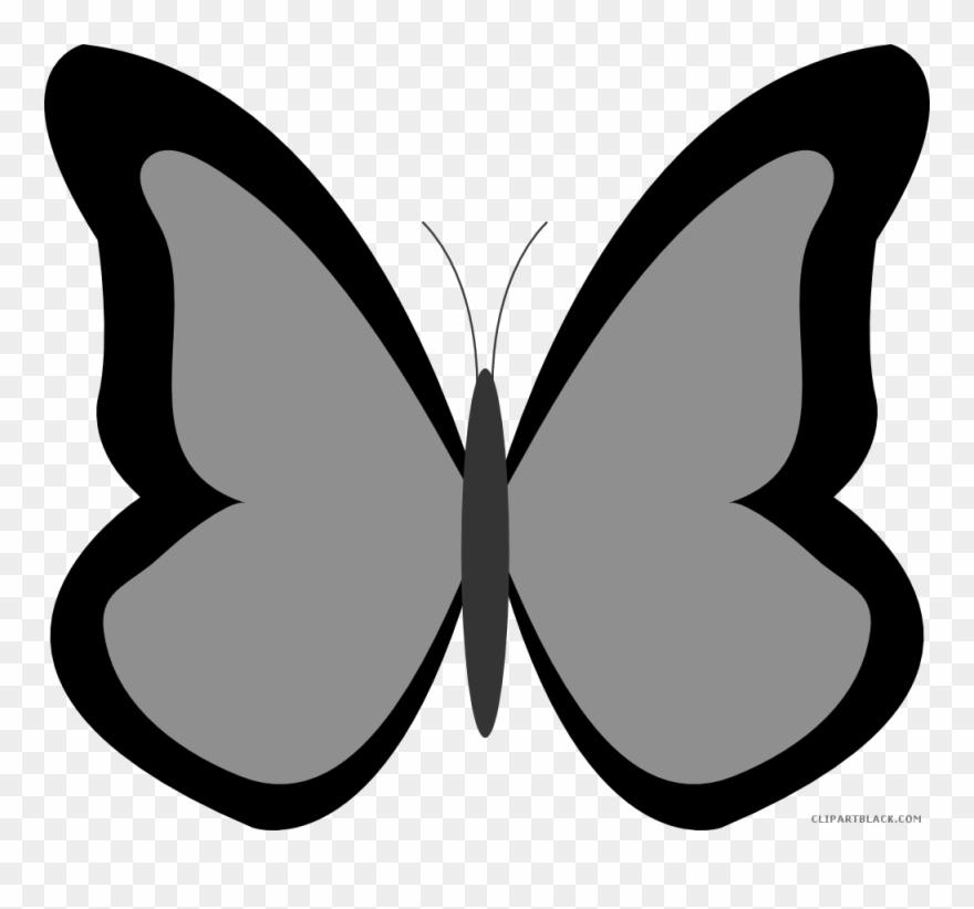 Butterfly Large Animal Free Black White Clipart Images - Butterfly Clipart Black And Blue - Png Download