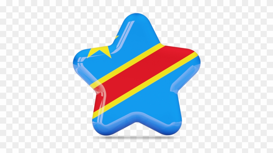 Illustration Of Flag Of Democratic Republic Of The - Congo Star Icon Clipart