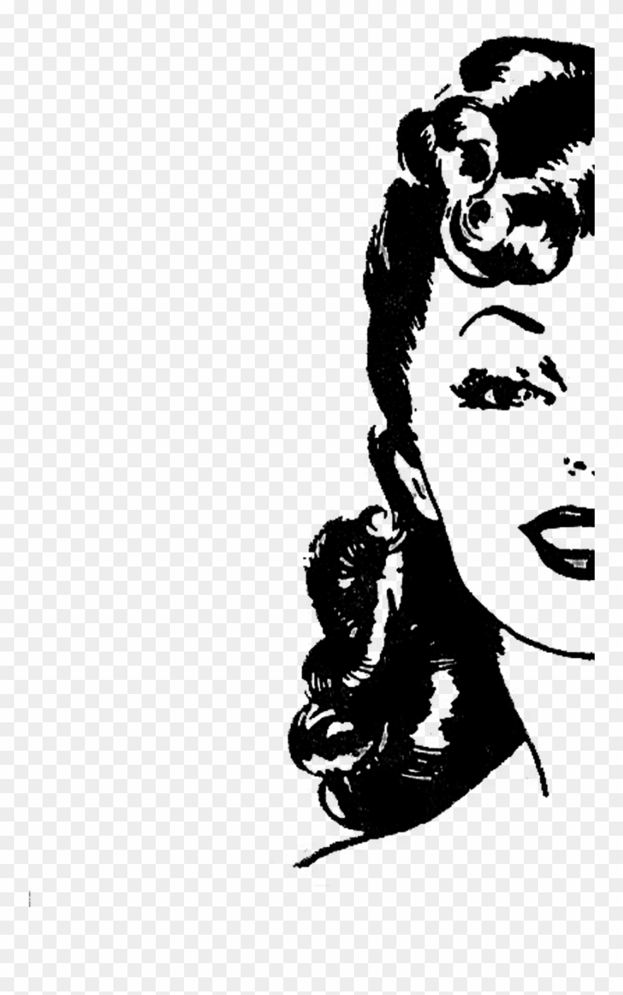 Merchandising Support - Retro Lady Clip Art Free - Png Download