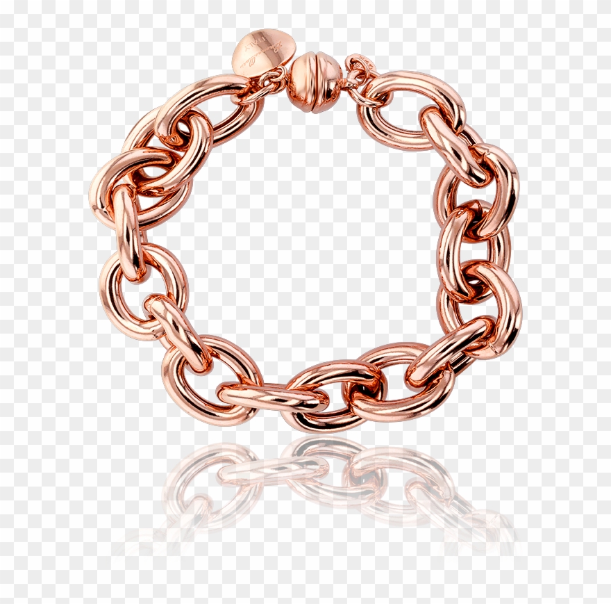 Bracelet Rolo Chaîne Doré Rose - Bronzallure - Bracelet Rolo Chaîne Doré Rose Clipart