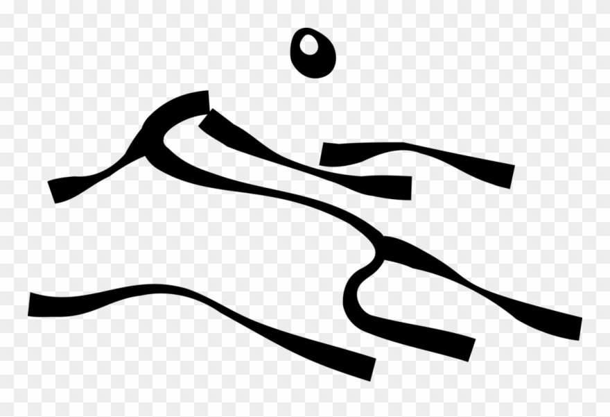 Vector Illustration Of Desert Sand Dunes With Sun - Vector Graphics Clipart