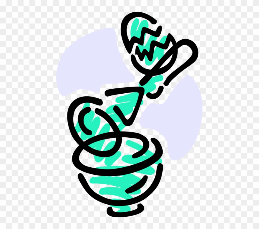 Vector Illustration Of Kitchen Mixing Bowl With Wisk Clipart