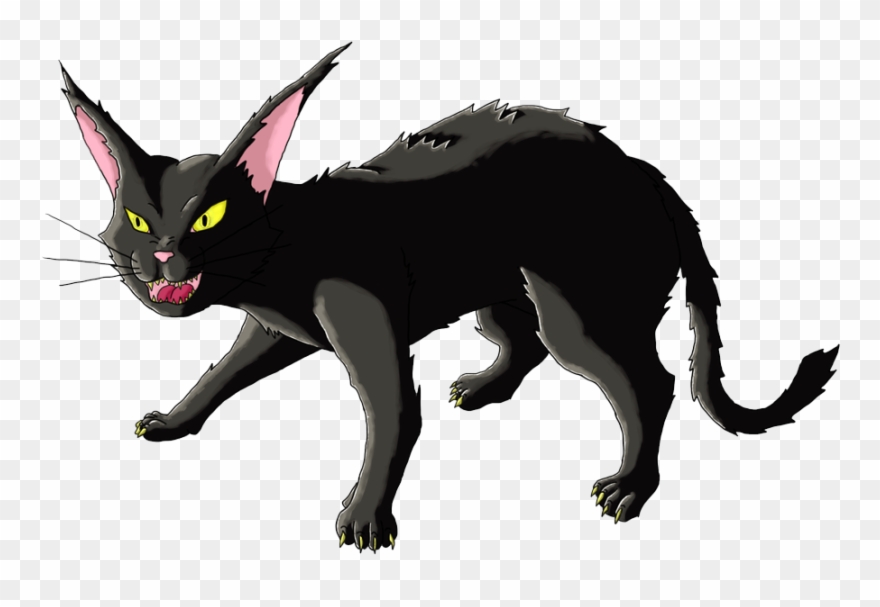Angry Cat Png High-quality Image - Black Cat Clipart