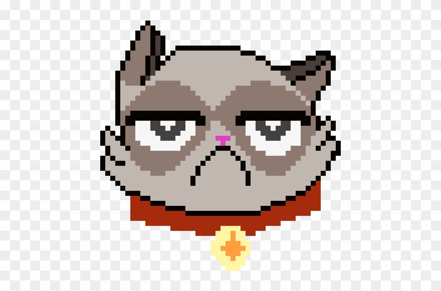 Grumpy Cat - Pixel Art Grumpy Cat Clipart