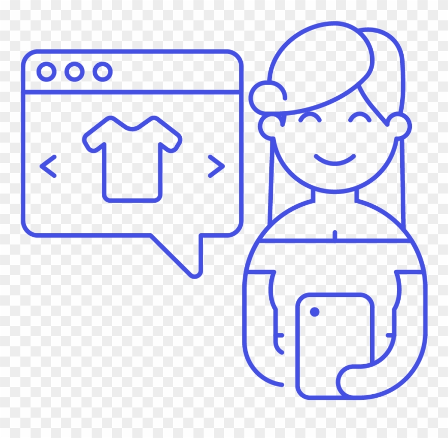 109 Online Website Shopping Female Caucasian - E-commerce Clipart