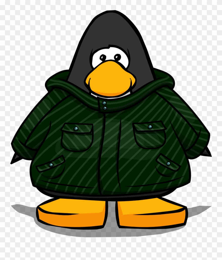 Green Winter Jacket From A Player Card - Club Penguin Coffee Apron Clipart