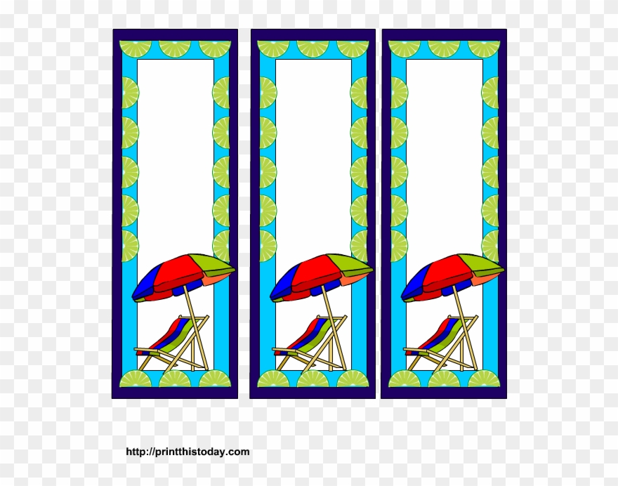 Summer Bookmarks Free Printable - Beach Clipart