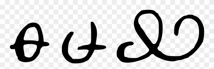 Open - Cursive Theta Clipart