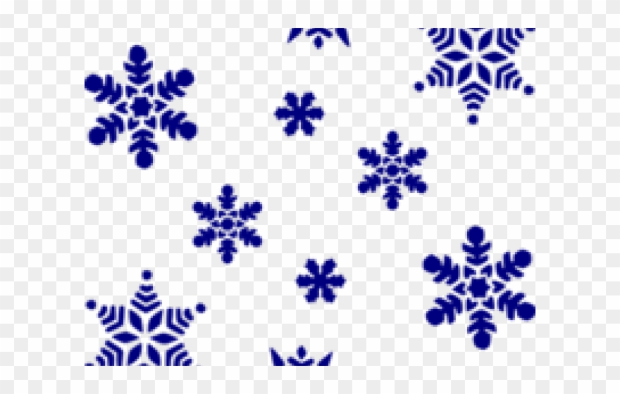 Snowflakes Clipart Dark Blue - Snow Clip Art Black And White - Png Download