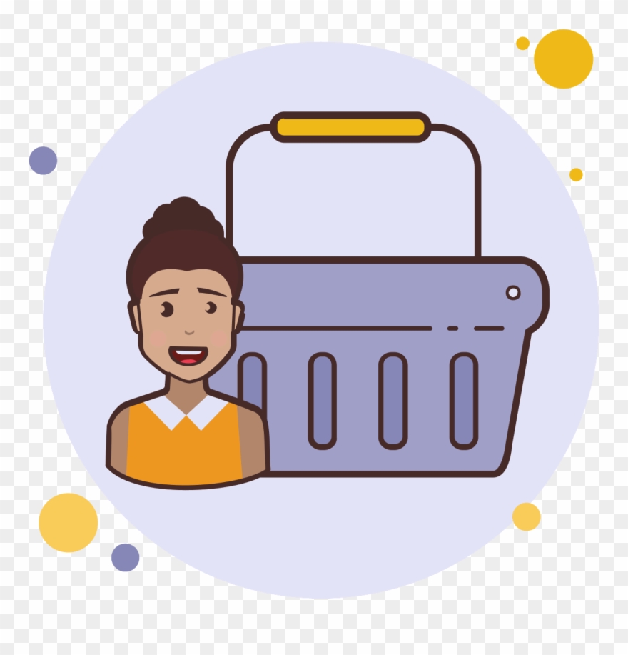 Violet Shopping Basket Icon - Icon Clipart