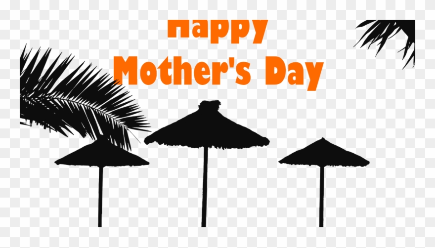 Free Beach Themed Mother's Day Clipart ~ The Beach - Beach Silhouette Clipart - Png Download