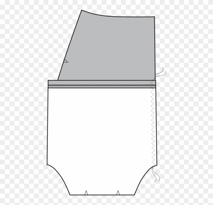 Fold The Top Edge Of The Back Middle Panel To The Wrong - Monochrome Clipart