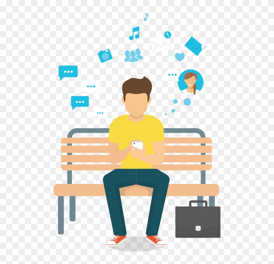 User Chat App - Searching On Laptop Clipart