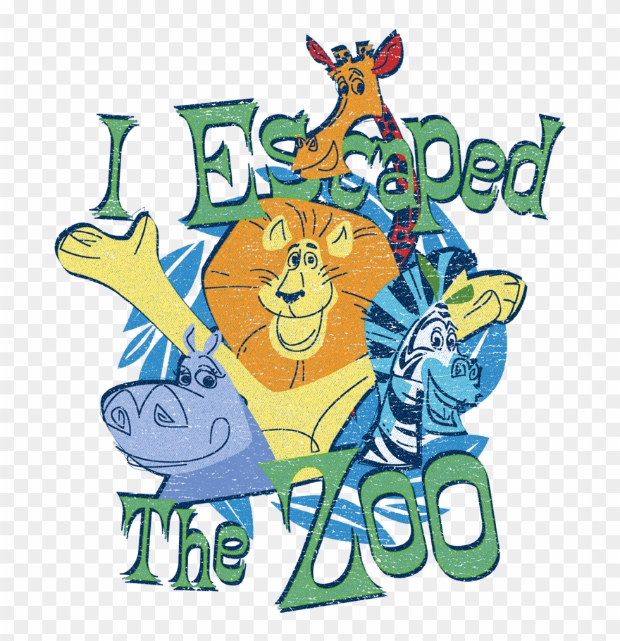 Madagascar Escaped Pullover Hoodie - Cartoon Clipart