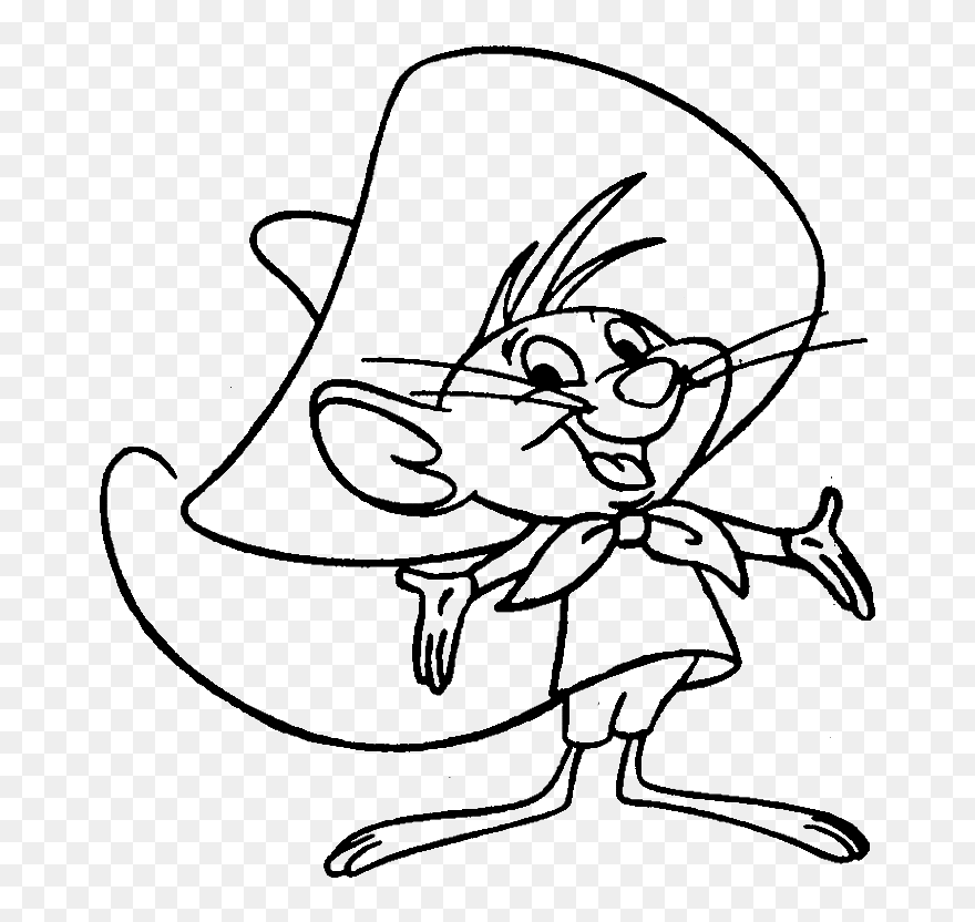 Sandwich Clipart Coloring Page - Speedy Gonzales Drawing - Png Download