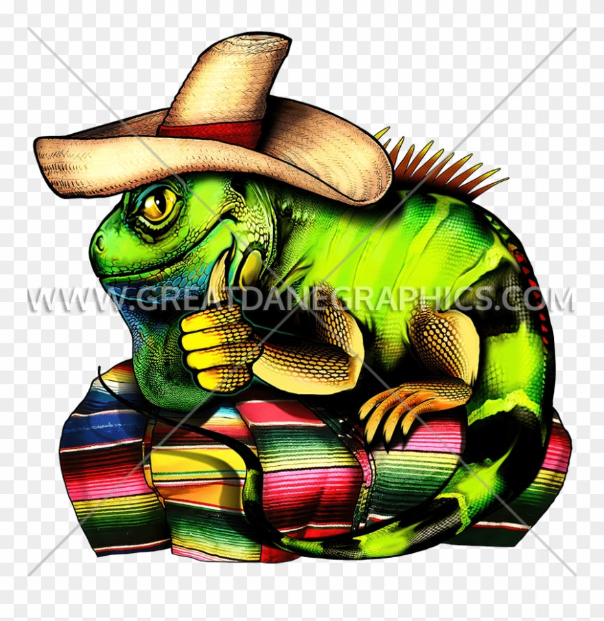 Sombrero Production Ready Artwork - Iguana Sombrero Clipart