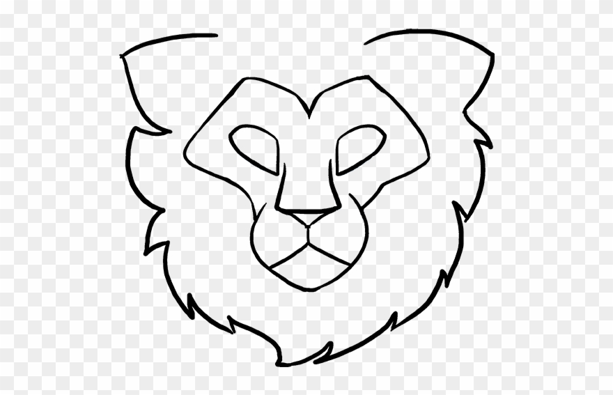 How To Draw Lion Head - Lion Face Easy Art Clipart