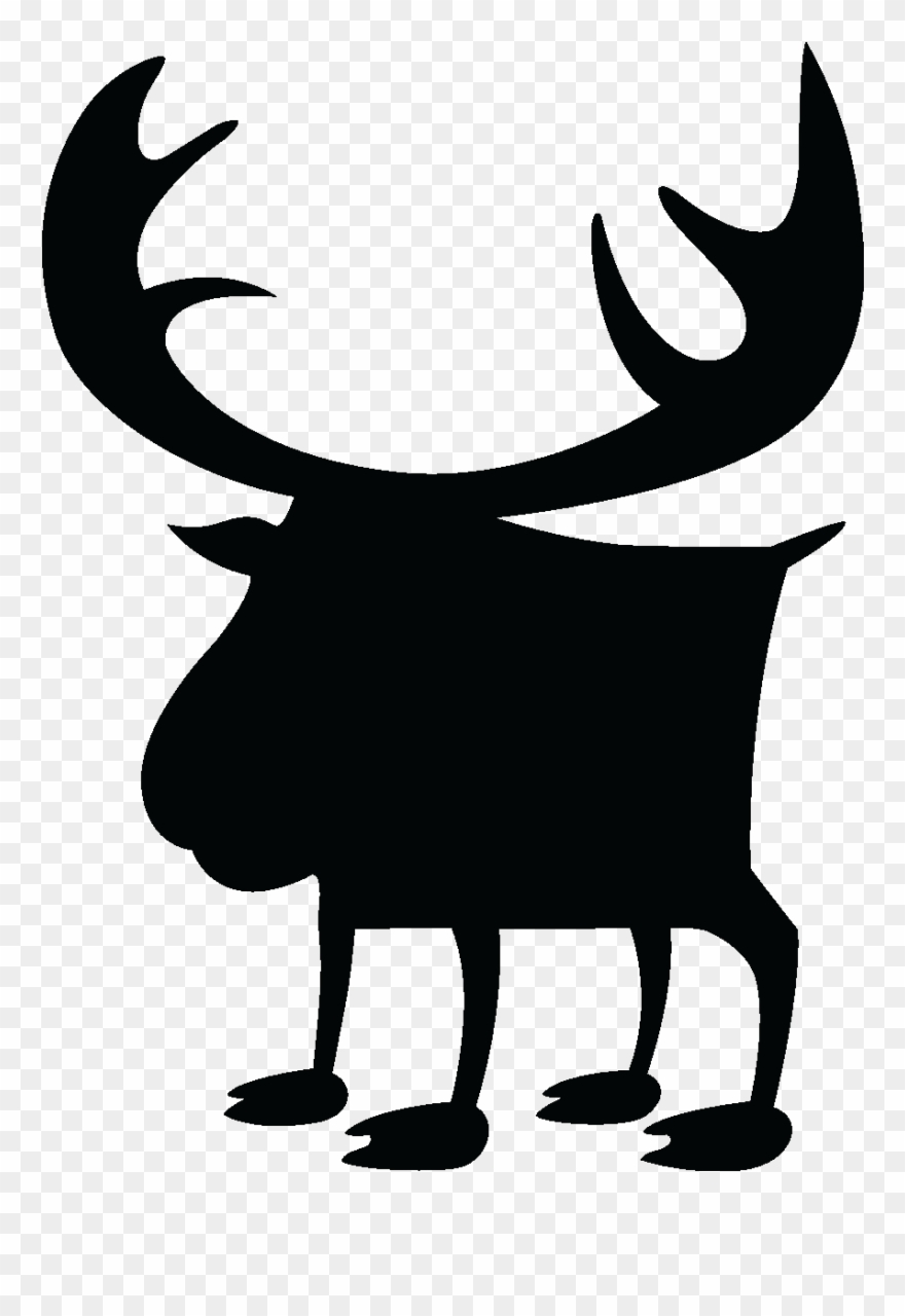 Sticker Ardoise Silhouette Cerf Ambiance Sticker Ardoise - Cartoon Clipart