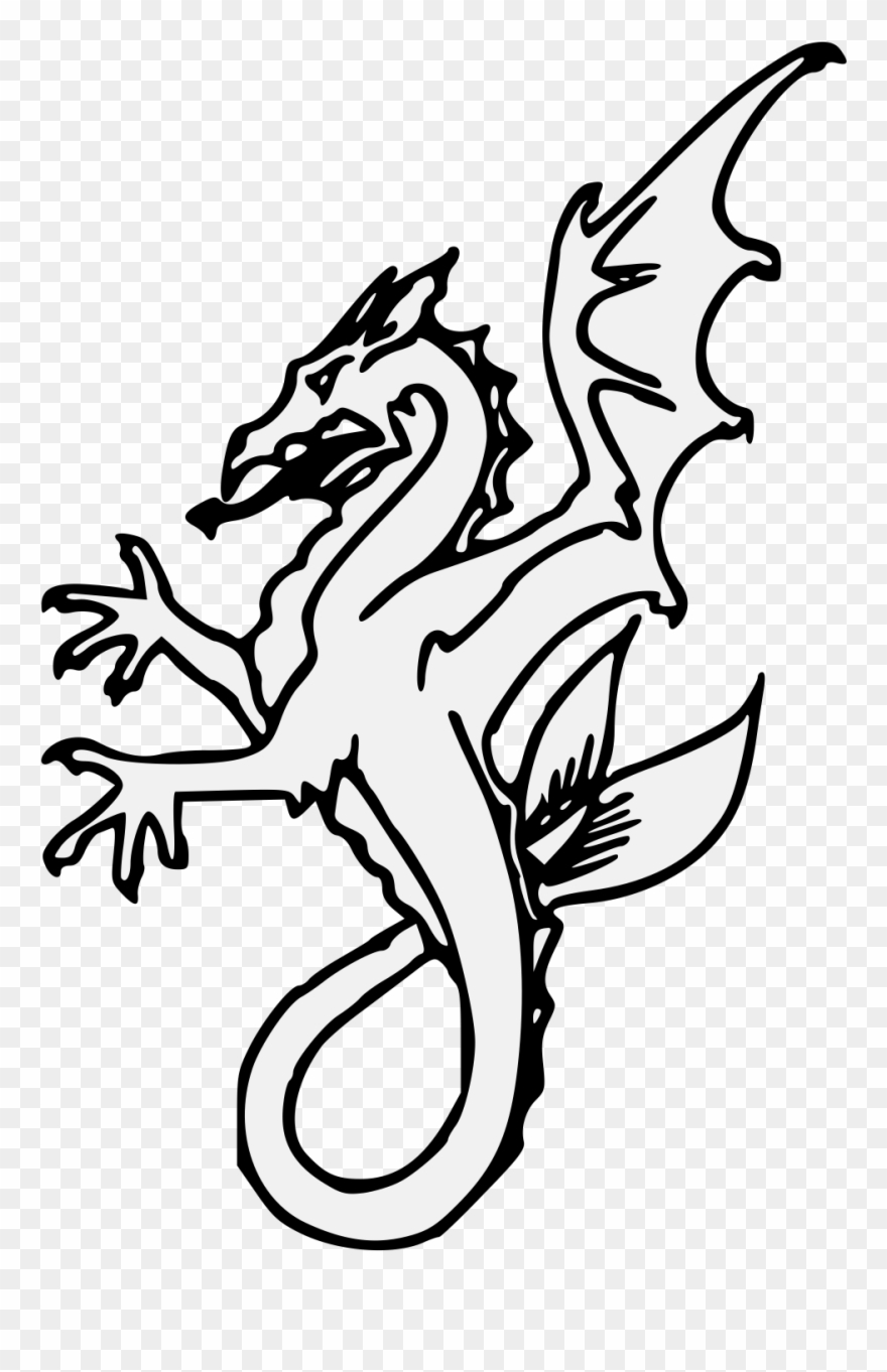 Charge Png, Svg, Pdf - Sea Dragon Heraldry Clipart