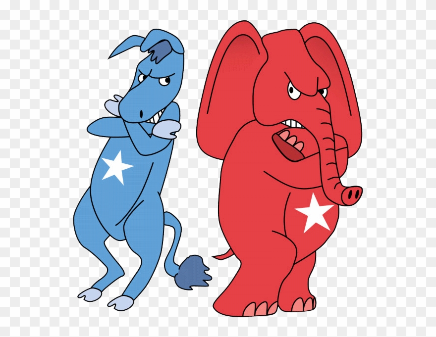 Trump Inhabits Hyper-partisan Presidency - Democrats And Republicans Fighting Clipart