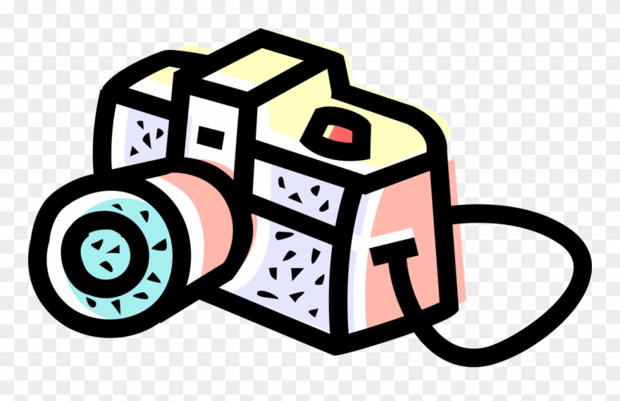 Vector Illustration Of Photography Digital Slr 35mm - Photography Clipart