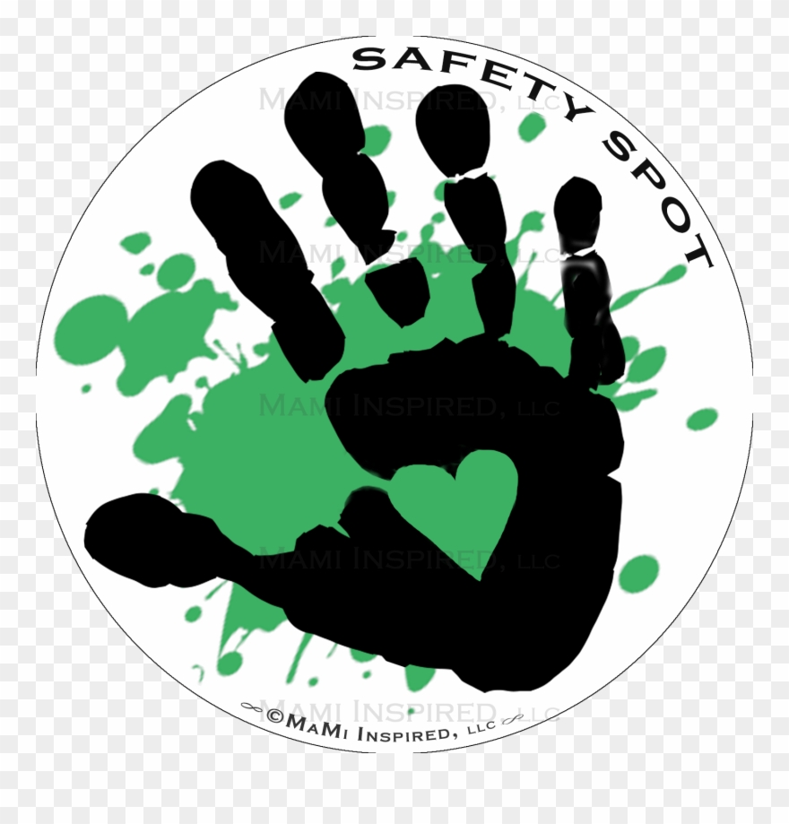 Saftety Spot Kids White With Colored Splat Hand Car - Espacio Seguro Clipart