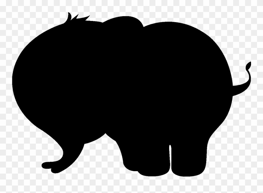 Sticker Ardoise Silhouette Elephant Ambiance Sticker - Decal Clipart