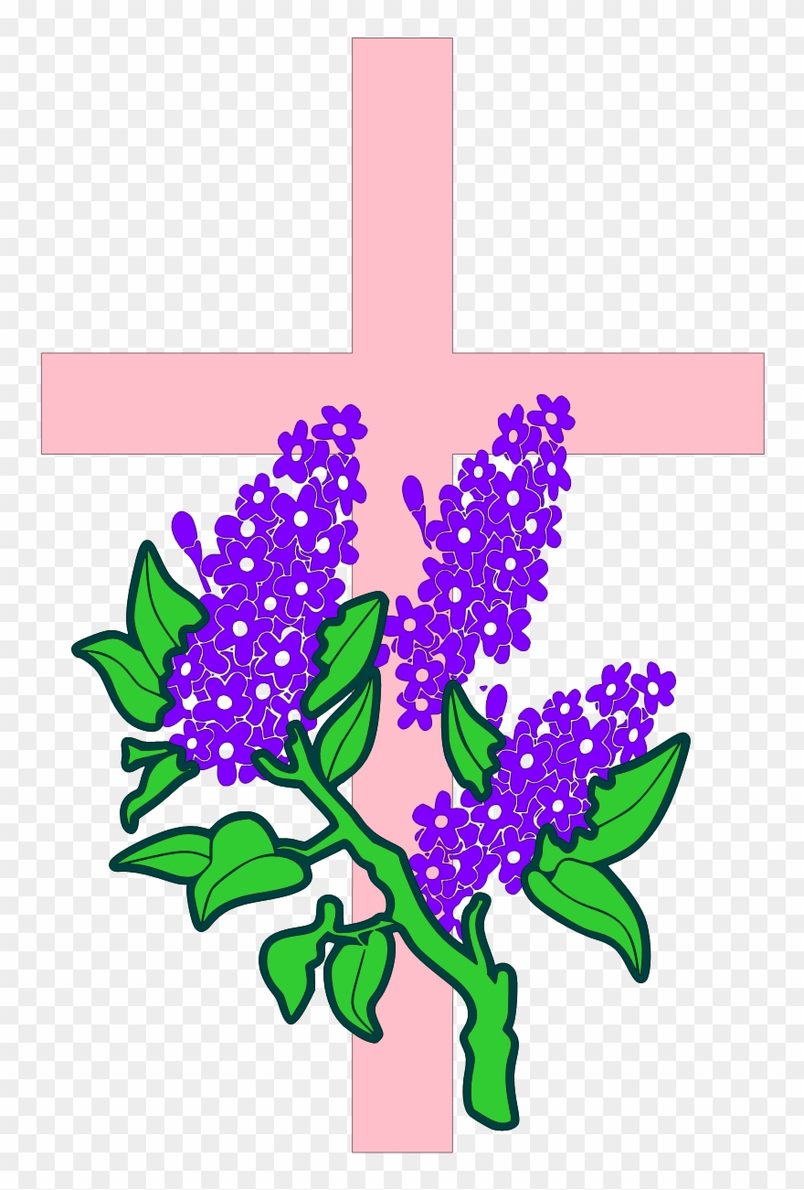 Lilac Cross Outline 180k Clipart