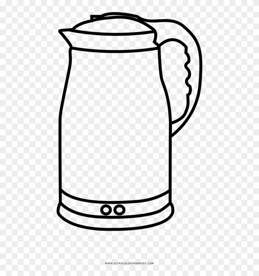 Electric Kettle Coloring Page Clipart