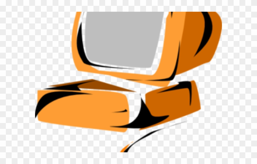 Computer Clipart Orange - Clip Art - Png Download