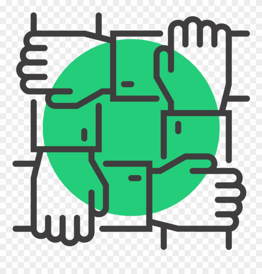 Innovative Leadership In Digital Health - Four Hands Vector Clipart