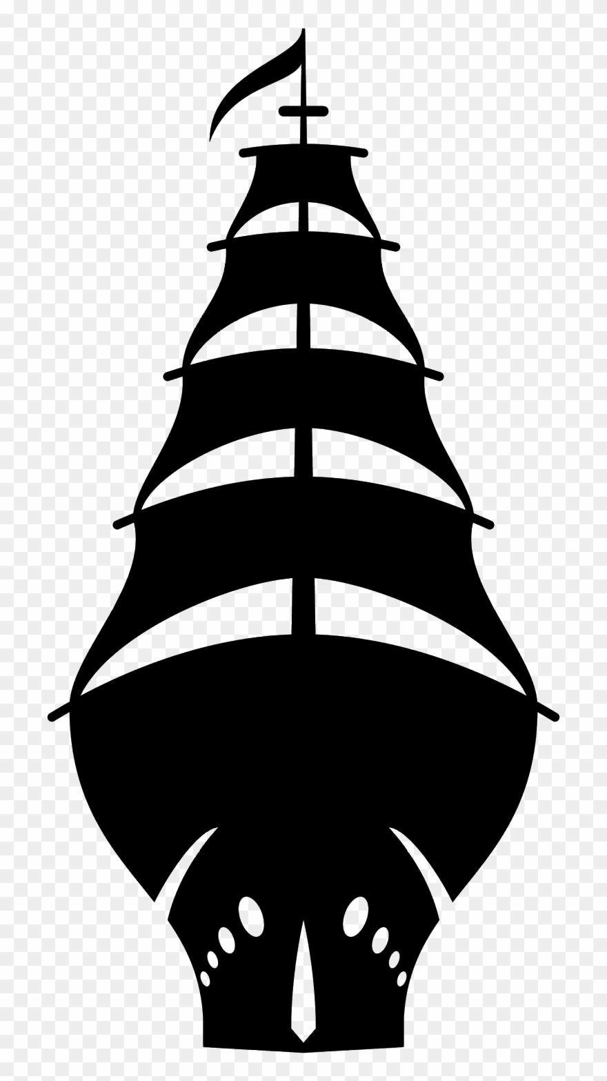 Sailing Ship - - Old Ship Silhouette Clipart