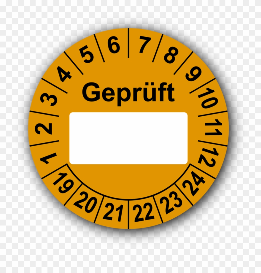 Geprüft , Orange - Runde, Gelbe Prüfplaketten Für 2017-2022, 15 Mm Clipart