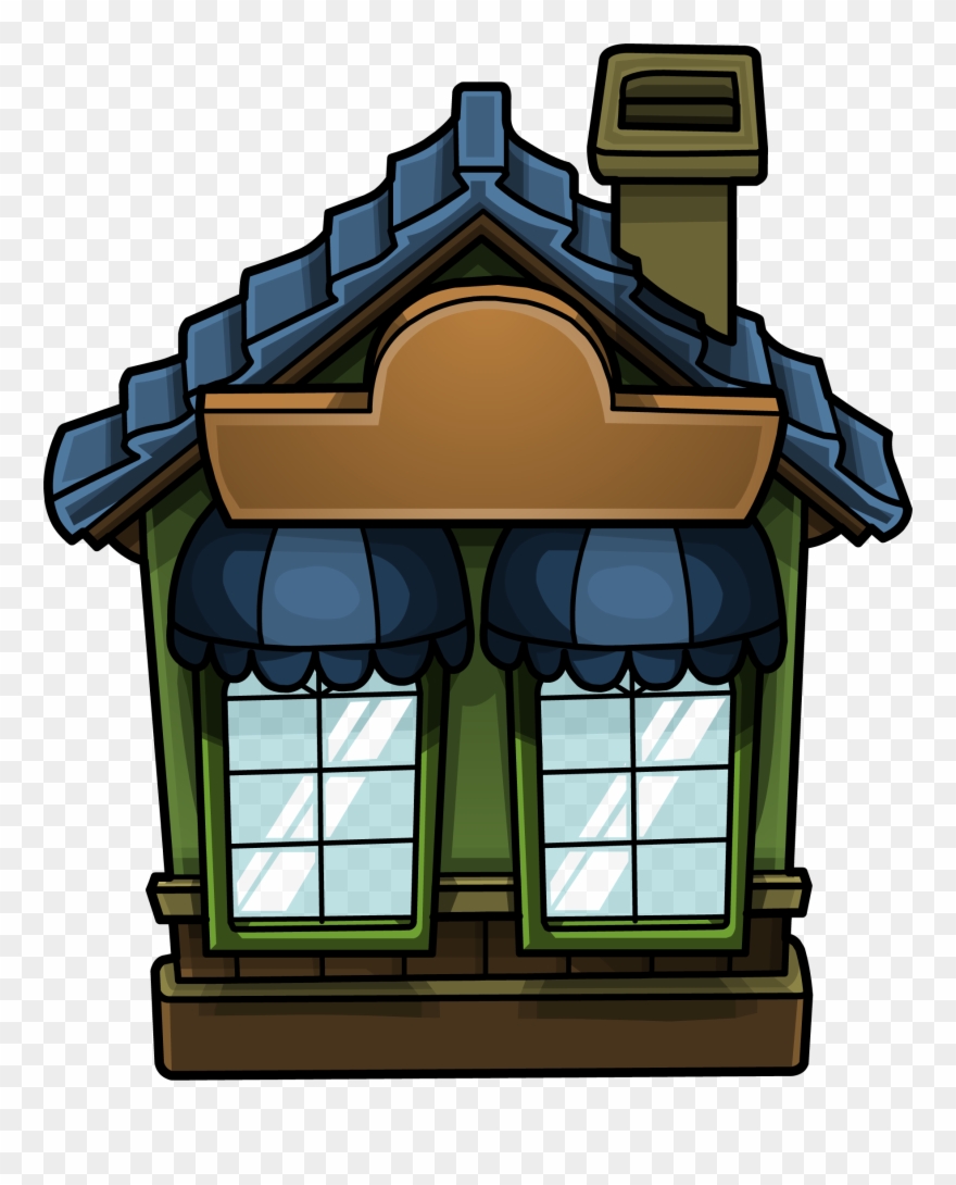 Cozy Green House - House Facade Transparent Cartoon Png Clipart