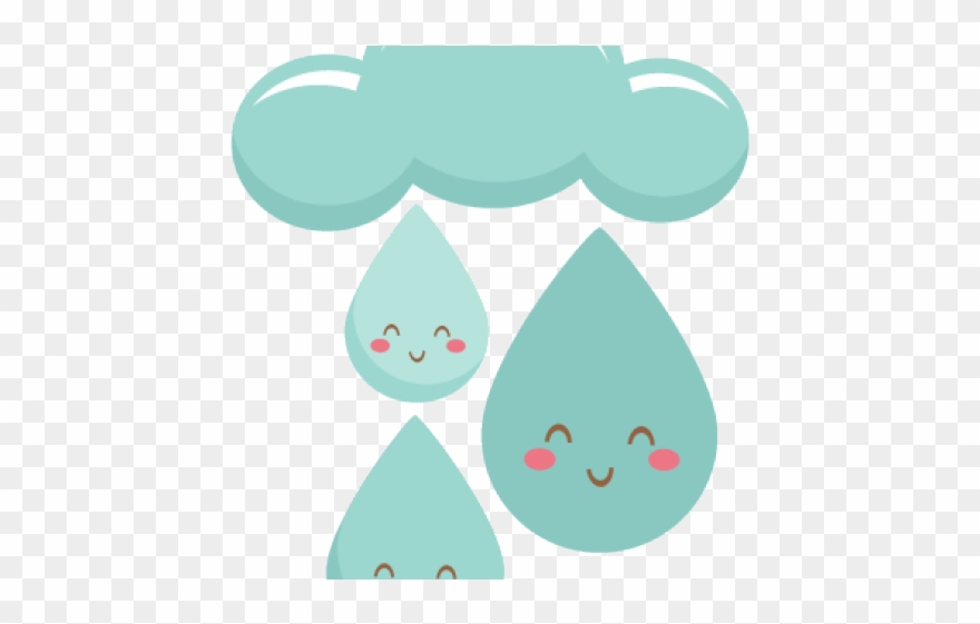 Raindrops Clipart - Cloud Cute Rain Png Transparent Png