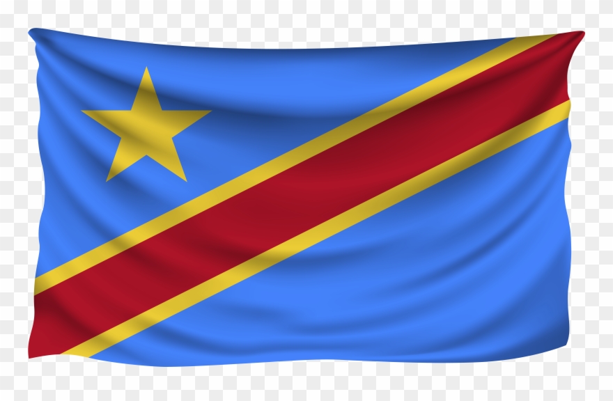 Democratic Republic Of The Congo Wrinkled Flag Clipart