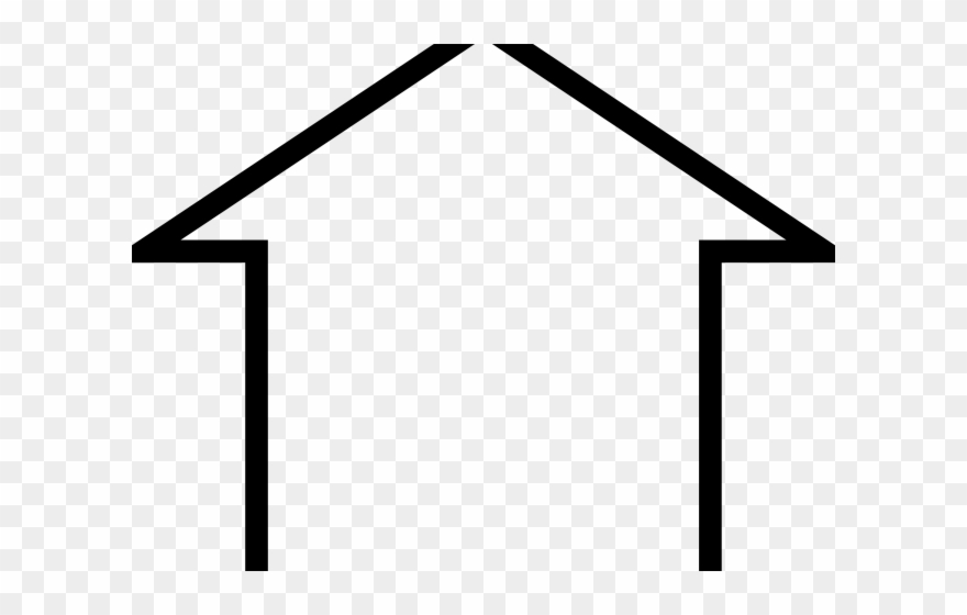 White House Clipart Basic - Simple Home Outline - Png Download