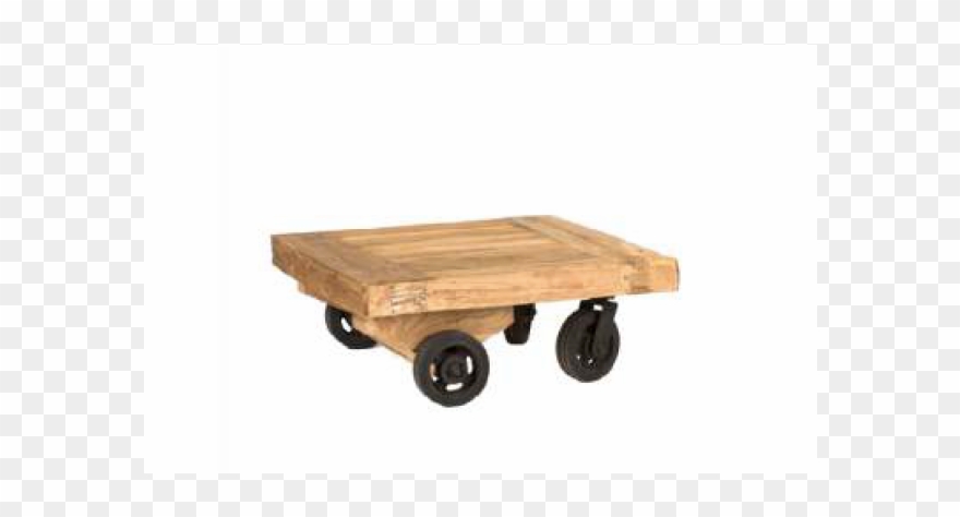Table Basse Rustique Avec Roue - Plywood Clipart