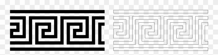 Meander Black White Color Ancient Drawing Free - Greek Meander Transparent Clipart