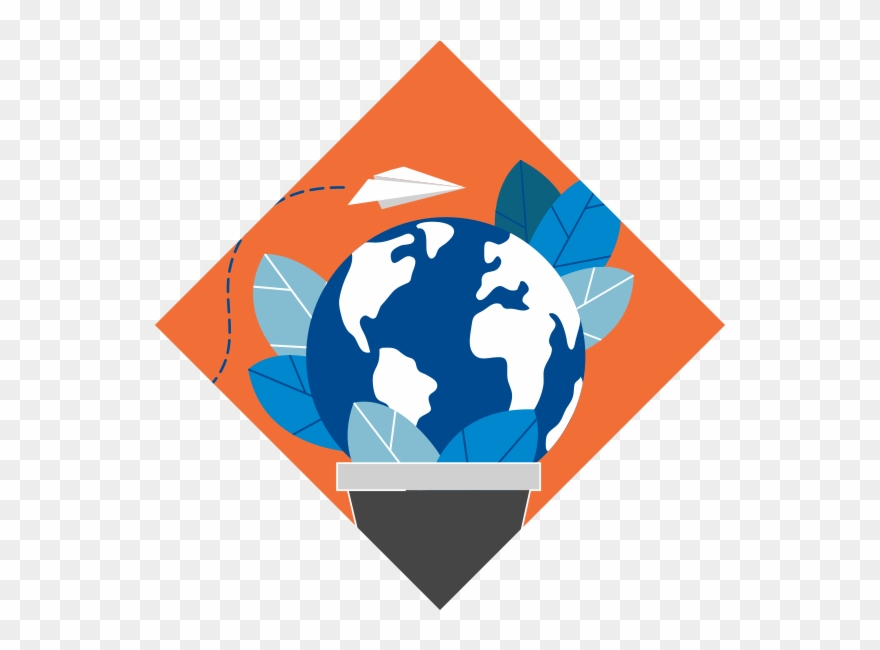 Illustration Of Paper Airplane Flying Around A Globe - Graphic Design Clipart