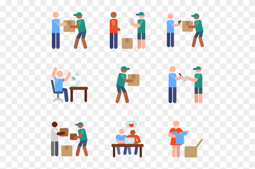 Online Shopping Human Pictograms - Color Human Pictogram Clipart