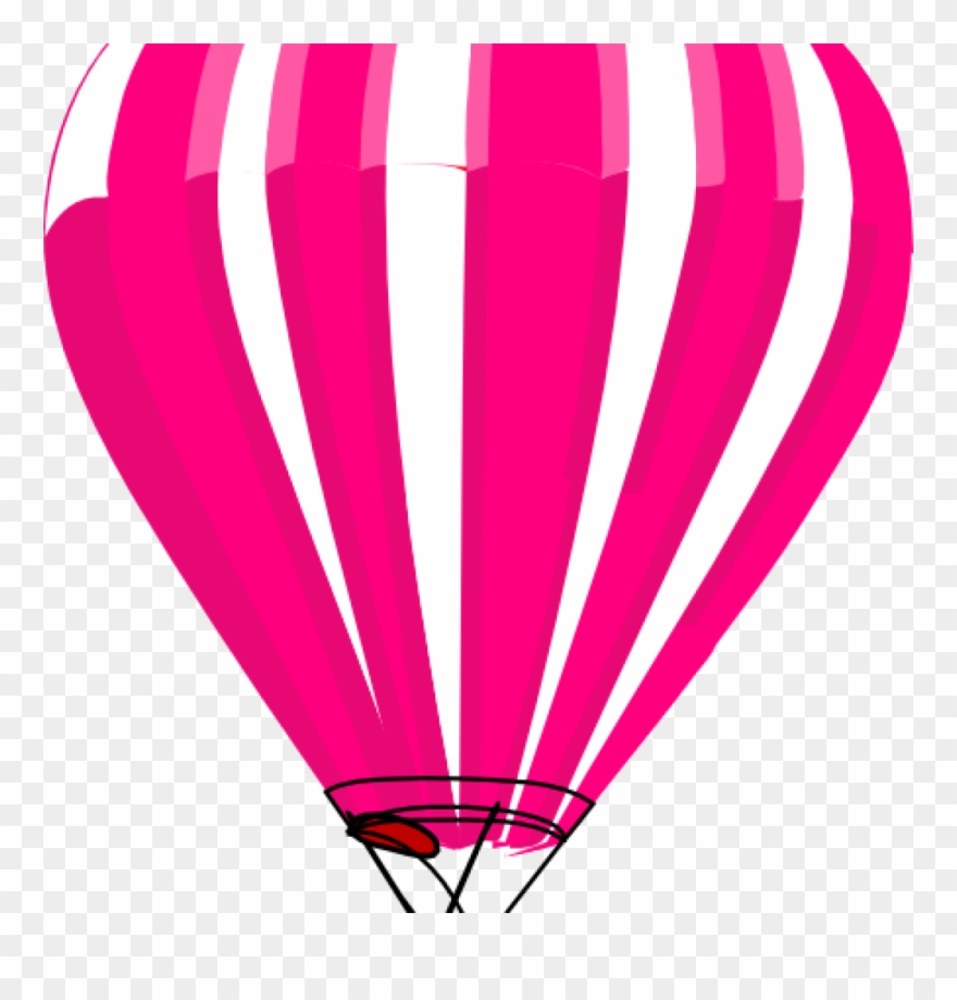 Air Balloon Clipart Pink And White Hot Air Balloon - Clip Art - Png Download