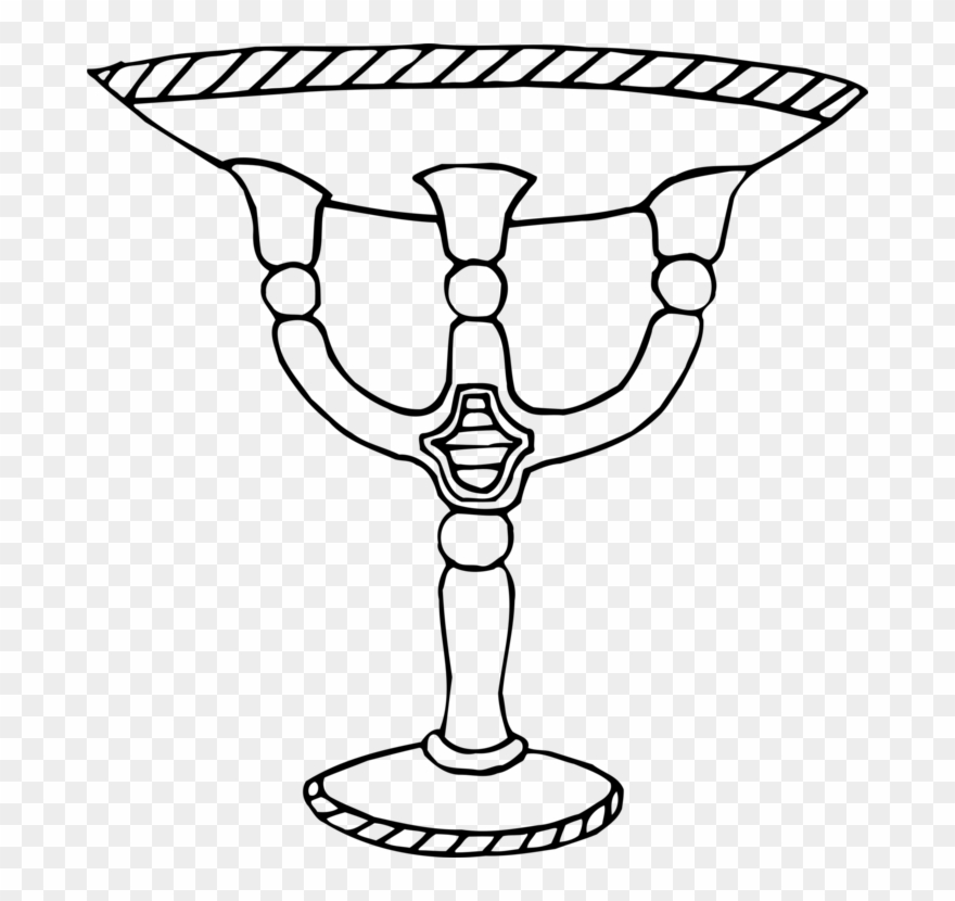 Drawing Black And White Vase Line Art - Piala Hitam Putih Clipart